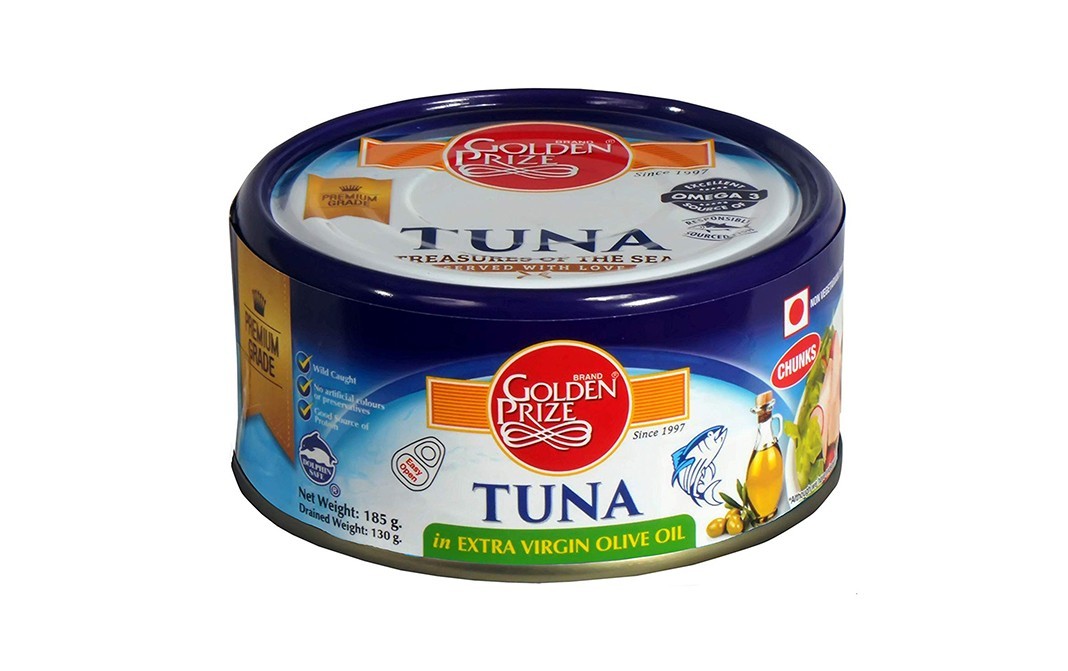 Golden Prize Tuna Chunks in Extra Virgin Olive Oil    Tin  185 grams
